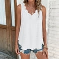 thumbnail image 4 of Htigea Womens Plus Size Tank Top Eyelet Sleeveless V Neck Flowy Camisole Boho Summer Going Out Top White XXXL, 4 of 8