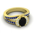 thumbnail image 3 of 2.35 Ct Latest Oval Cut Black Onyx & Blue Sapphire Gemstone Bridal Ring for Women Solid 14K Yellow Gold Size 10 by Diamond-Capitals, 3 of 8