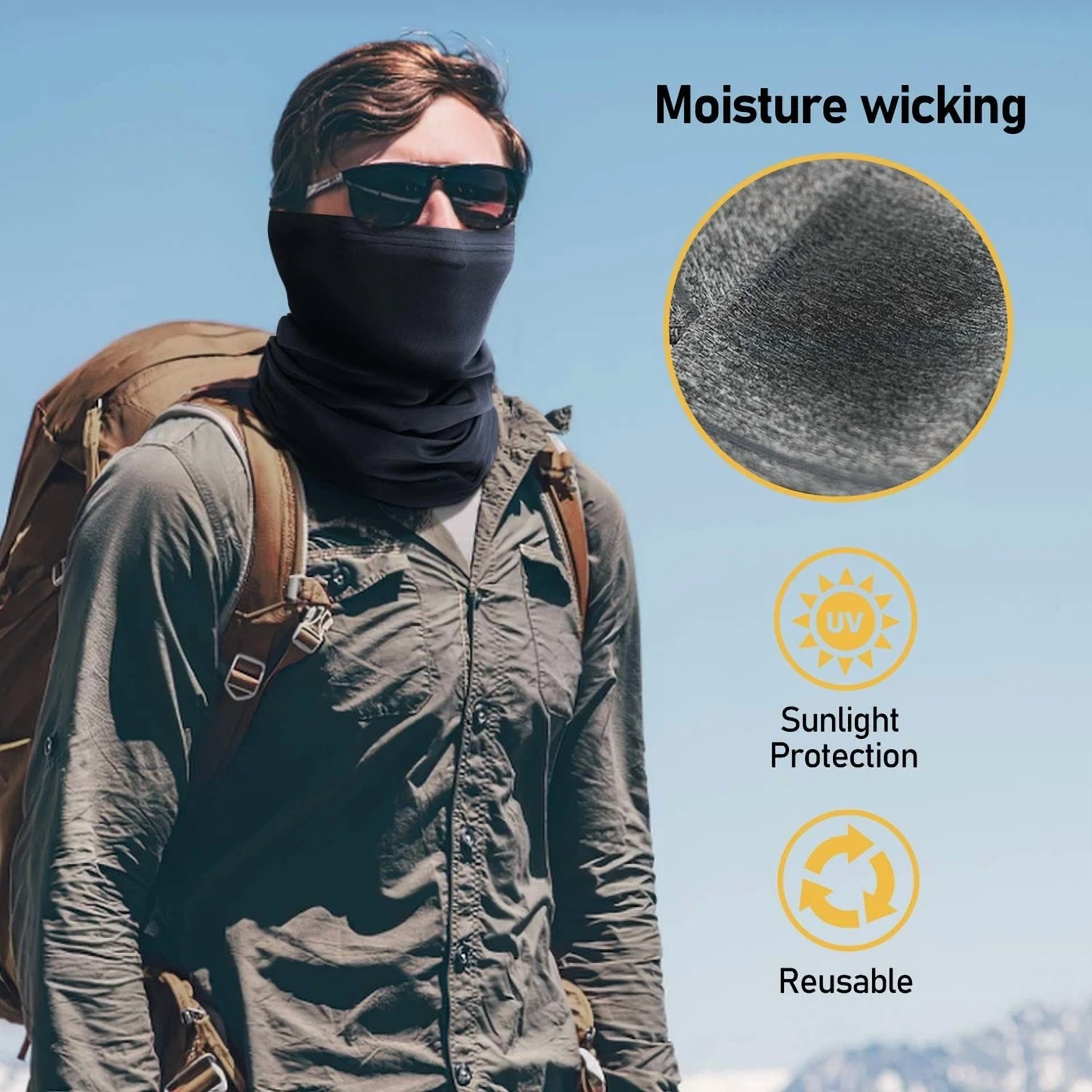 CIRCLE- Ticonn Neck Gaiter Face Cover Scarf Breathable Sun & Wind-Proof For Skiing Fi...