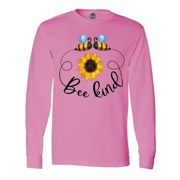 Inktastic Bee Kind Bees and Sunflower Long Sleeve T-Shirt