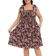 thumbnail image 4 of HDE Womens Plus Size Romper Dress with Built in Shorts & Pockets Black Boho Floral 3X, 4 of 7
