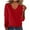 Red, variant on Sweater for Women V Neck Long Sleeve Solid Color Pullover Sweater Knit Tops