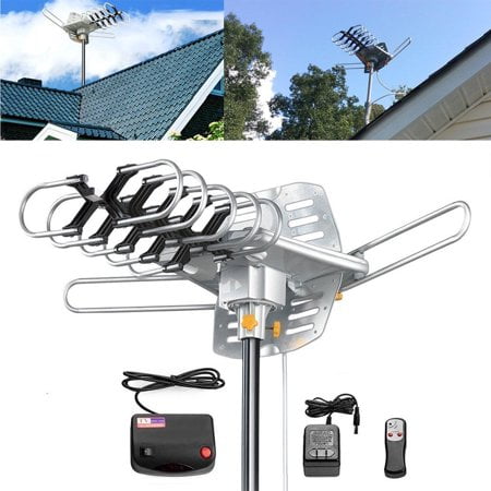 Antenas Wireless Amplified digtal HDTV Outdoor Antenna with Motorized 360 Degree Rotation - 150 Miles Range - Wireless Remote (WA2608) ()