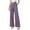 Purple, variant on OSOLU Solid Color Jeans Women Summer Thin Elastic Waist Drape Wide Leg Ice Silk Straight Pants Trousers Everyday Comfort Versatile Bottoms