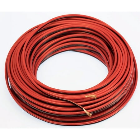 16 AWG Gauge Speaker Wire Cable Car Home Audio Black & Red Zip Wire (25 (Best Gauge Speaker Wire)
