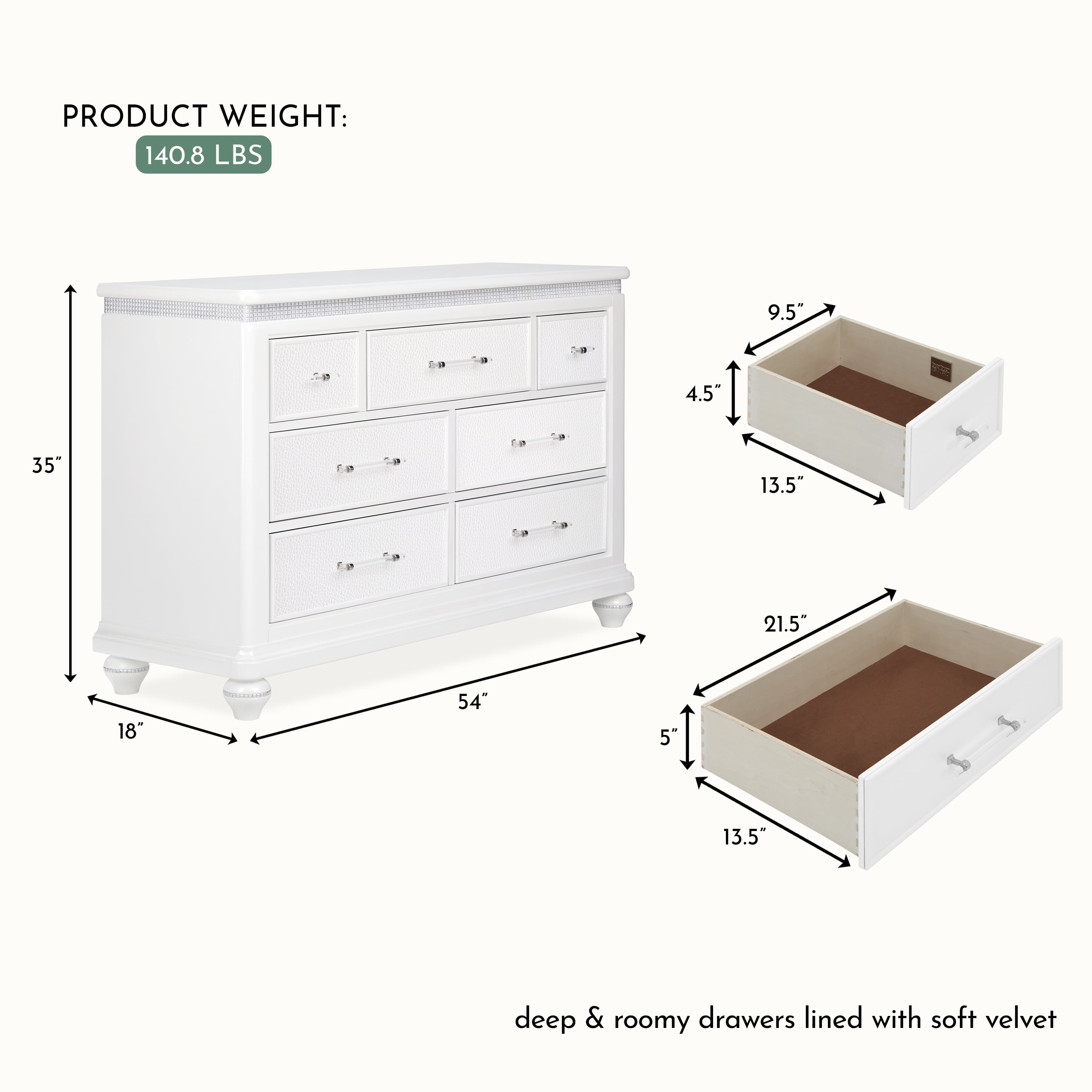 Evolur Nova Double Dresser, Stardust