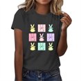 thumbnail image 2 of lcziwo Lightening Sales Womens Happy Easter Shirts Funny Bunny Rabbit Graphic Tee Tops 2025 Fashion Print Short Sleeve T-Shirts Holiday Outfits Black XXL, 2 of 5