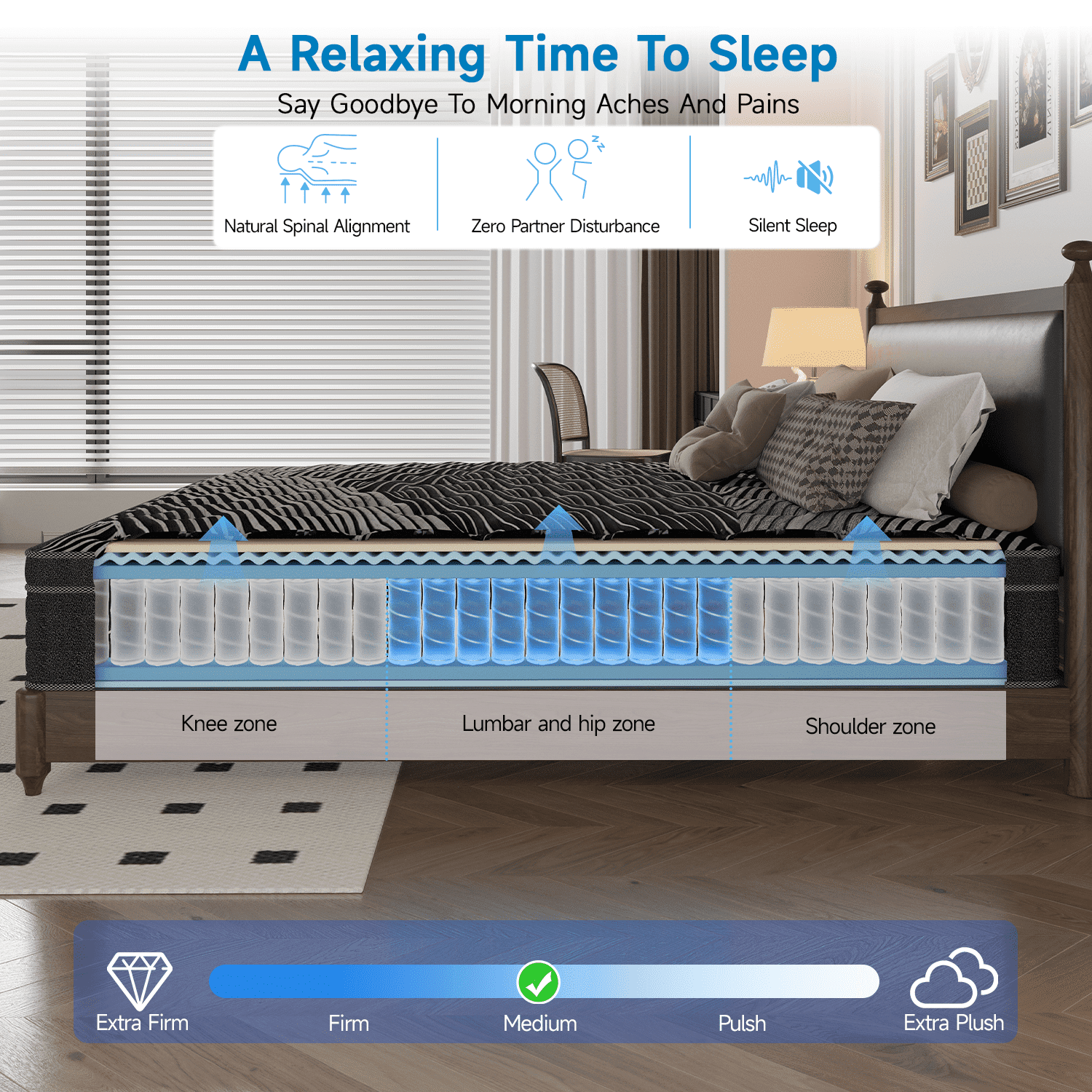 Doubleslee 12 inch King Mattress, Memory Foam Hybrid Mattress in a Box, Pressure Relief