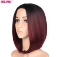 thumbnail image 1 of Peluca Bob corta para mujeres negras, pelo sintético 99J, Color burdeos, rojo, Ombre, Cosplay, 1 of 4