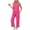 Hot Pink, variant on vigerkar Two Piece Sets for Women Summer Outfits Lounge Sets Mock Neck Tops Wide Leg Crop Pants Vacation Travel Outfits (Hot Pink, XL)