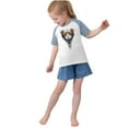 thumbnail image 6 of Cute Raglan Graphic Tees for Girls Summer Short Sleeve Baseball T-Shirts Loose Fit Round Neck Casual Going Out Tops Navy， 5 Years, 6 of 7