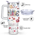 thumbnail image 3 of 40oz Funny Nurse Life Stainless Steel Flip Straw Tumbler Spill Proof Travel Cup Double Wall Vacuum Insulated Coffee Mug with Handle, 3 of 6