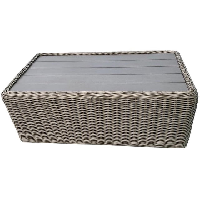 Table Basse Tulum Bicolore Beige Foncé avec Cadre en Aluminium