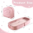 thumbnail image 4 of BYBYME Portable Toddler Bed Travel Toddler Bed Waterproof Crib with Washable Fitted Sheet - Foldable Kids Floor Cot for Sleepovers, Pink, 4 of 7