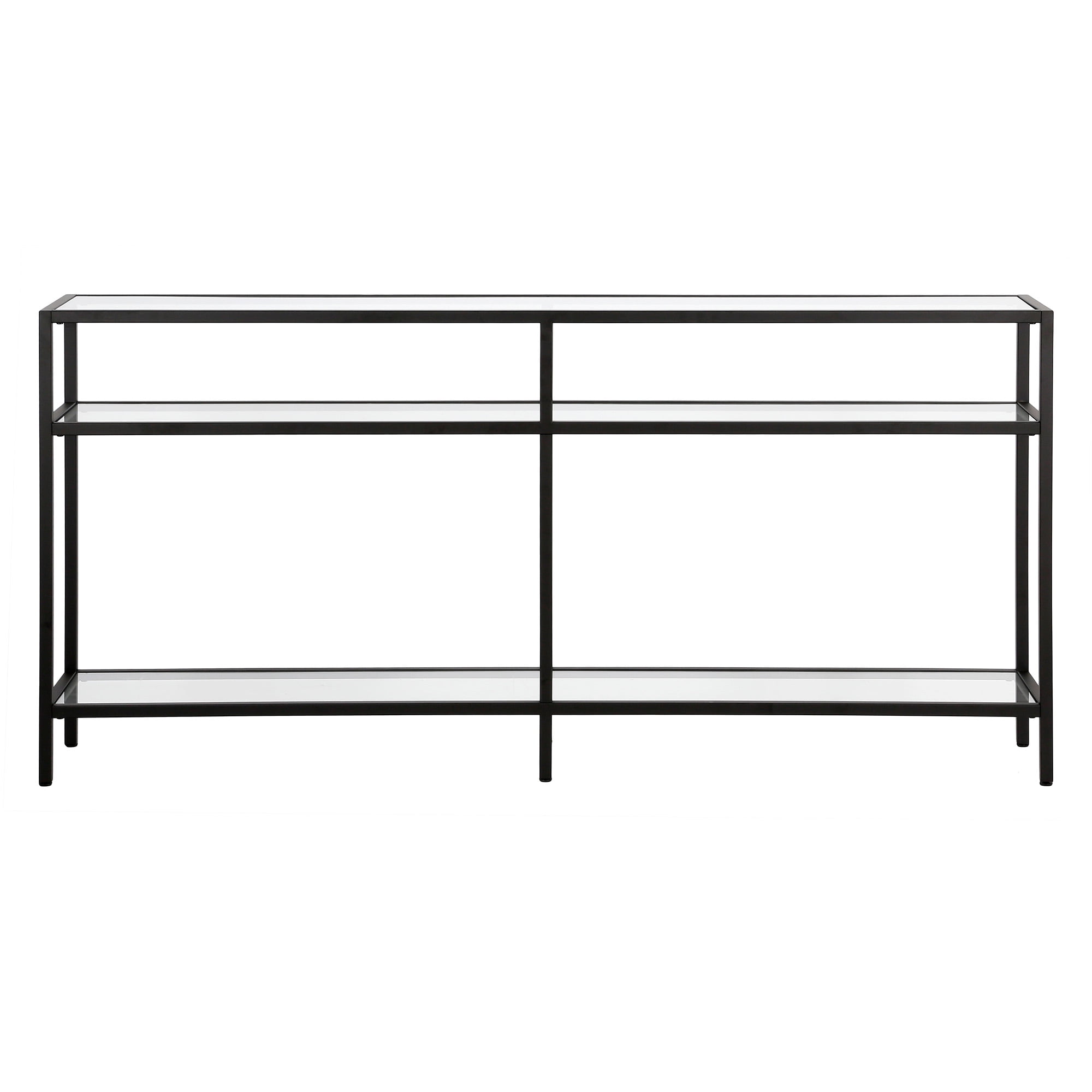 Evelyn&Zoe Sivil 64" Wide Rectangular Console Table, Blackened Bronze
