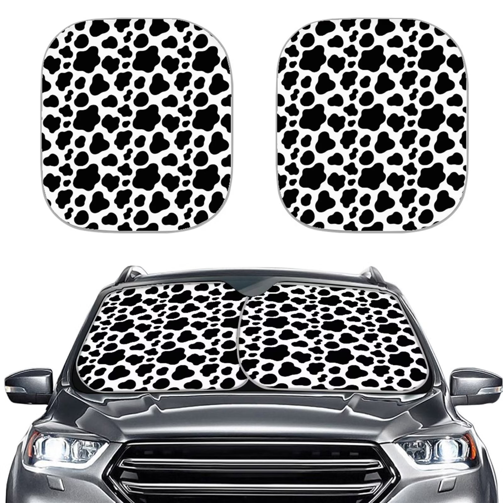 Hanukkah Black Print Pattern Car Sun Shade