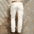 thumbnail image 3 of OIOLOYJM Cargo Pants for Men Relaxed Fit Ripstop Hiking Trousers with Multi Pockets Casual Outdoor Camping Fishing Pants White S, 3 of 3