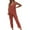 Red womens jumpsuits, variant on Wycnly Jumpsuits for Women Button Down Pocket Long Jumpsuits Overalls Summer Fashion Solid V-Neck Sleeveless Maxi Rompers Red xl