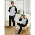 thumbnail image 4 of Mens Long Sleeve Pajama Set Men's Cotton Pajamas 2 Pieces Mens Warm Pajamas Set Long Sleeve and Pants Loungewear Set for Men, L-XXL, 4 of 12