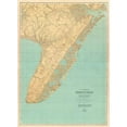 thumbnail image 2 of Geological Survey of New Jersey 24x32 Gold Ornate Wood Framed with Double Matting Museum Art Print Titled - Cape May, New Jersey, 1888, 2 of 4