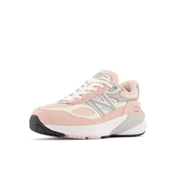 New Balance Kid's 990 V6 Lace-Up Sneaker, Pink Haze/White, 1 W Little Kid