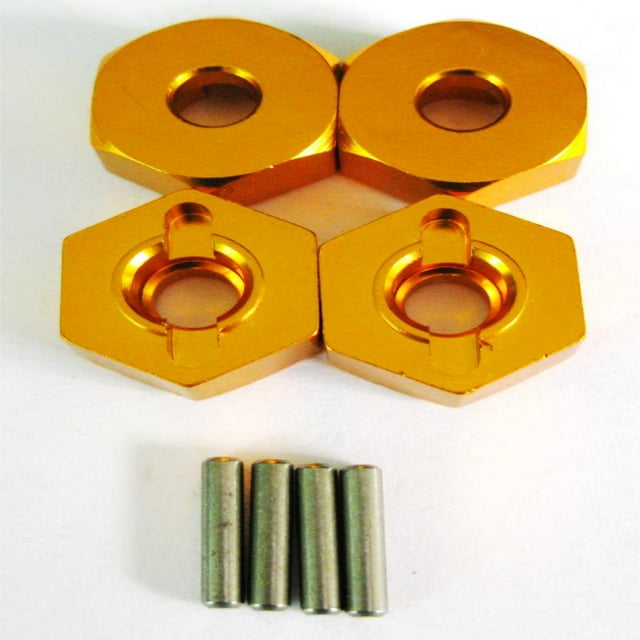 Vogacara RCGOFFLOW rueda de montaje hexagonal pieza de coche RC adaptador fuerte para 1/10 AXIAL SCX10 Crawler RC pieza de actualización Kits de construcción modelo Dorado