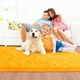 thumbnail image 2 of Junovo Super Soft Fluffy Area Rugs Modern Shag Rug for Bedroom Living Room,Cute Carpets for Kids Nursery Girls Home Dorm,3'x5',Orange, 2 of 7