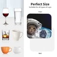 thumbnail image 6 of Lsque Cat Astronaut Pattern 4" Drink Coasters Set of 4, PVC Leather Absorbent Coasters, Table Coaster Set Decorative Coffee Cup Coasters Housewarming Gift -Square, 6 of 6