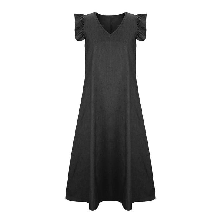 plus size black denim dress Black Plus Denim Wrap Dress