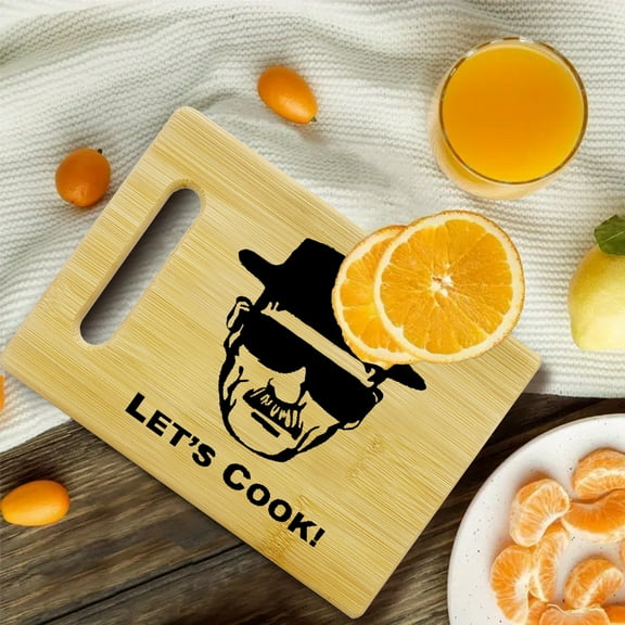 Let's Cook cutting board, Print bamboo cutting board, bamboo cutting board, kitchen and living room home decoration, creative housewarming gift for friends, Christmas gift