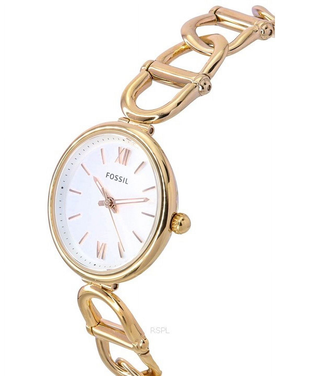 Fossil ES5273 Carlie Rose Gold Tone Stainless Steel Silver Dial