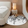 thumbnail image 3 of Grey Eucalyptus Round Area Rug 7 FT, Non Slip Living Room Area Carpet, Gradient Retro Watercolor Leaves Washable Soft Circular Rug Non-Shedding Floor Carpet for Bedside Office Play Room Classroom, 3 of 9