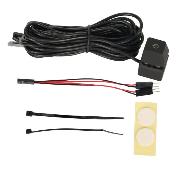 Interruptor de alimentación de PC Interruptor azul Tecla mecánica Retroiluminada Plug and Play Botón de encendido de PC para computadora de escritorio Oficina Juegos Luz azul Cable de 13.1 pies