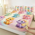 thumbnail image 3 of Manfei Cute Dragon 3pcs Twin Sheet Sets for Teens Kids Children,Kawaii Animal Twin Fitted Sheet,Abstract Gradient Breathable Flat Sheet,Breathable Home Decor, 3 of 7