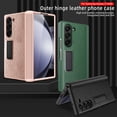 thumbnail image 2 of ELEHOLD for Galaxy Z Fold 6 Phone Case with Kickstand, Full Body PU Leather Hinge Protection Case for Samsung Galaxy Z Fold 6,Gold, 2 of 2