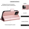 thumbnail image 4 of navor Detachable Magnetic Wallet Case Compatible with iPhone 13 Pro Max [6.7 inch] [Folio], RFID Protection Kickstand -Rose Gold, 4 of 7