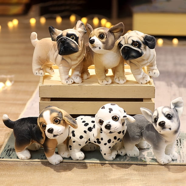 Gwong Juguete Perro peluche juguete alto simulación fuerte flexibilidad lavable niños regalos pug bulldog husky dalmatian peluche muñecas para dormitorio Gwong 30011514