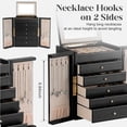thumbnail image 2 of Caja organizadora de joyas Dajasan, grande, 6 niveles con 5 cajones, negra, 2 of 7