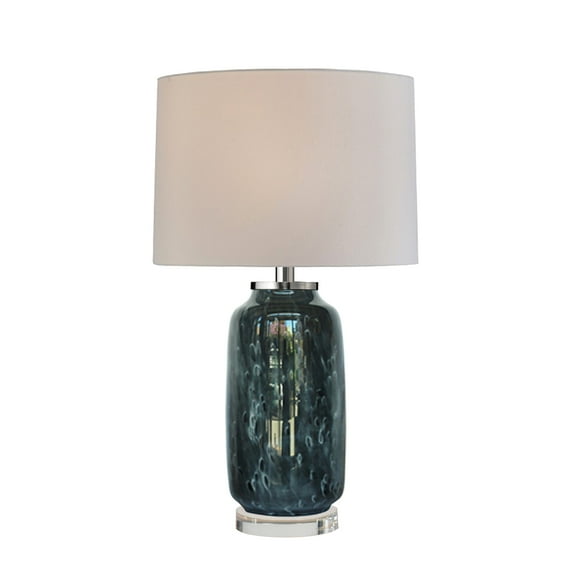 A&B Home Ellis Glass Table Lamp - 17"Dia. x 28"H -Blue/Cream
