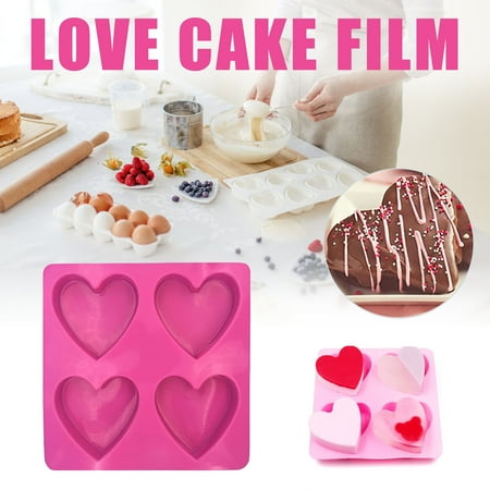 

Oalirro Kitchen Supplies Deals Clearance 4-Hole Heart-Shaped Silicone Mold for Mother s Day Candy Cake Mold Baking DIY