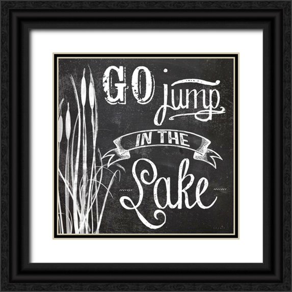 Sophie 6 20x20 Black Ornate Wood Framed with Double Matting Museum Art Print Titled - Go Jump in the Lake