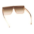 thumbnail image 7 of Rimless Oversized Monoblock Shield Rectangle Mobster Plastic Sunglasses Peach - Brown, 7 of 7