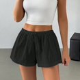 thumbnail image 5 of LWavelet Women's Lightweight Elastic Waist Shorts Soft Casual Summer Shorts for Lounge Vacation Daily Wear Black M, 5 of 6