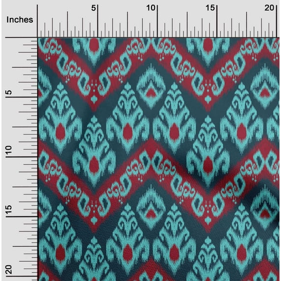 oneOone Viscose Jersey Fabric Swirl & Paisley Ikat Print Sewing Fabric BTY 60 Inch Wide