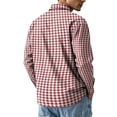 thumbnail image 7 of FGVCTG Mens Plaid Shirts Casual Classic Long Sleeve Collar Button Down Shirts Daily Outdoor Casual Shirt Deep Red 3XL, 7 of 7