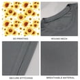 thumbnail image 4 of Coolnut Womens T Shirts Fashion Tops, Yellow Sunflower Women's Basic Short Sleeve Tees, Grey Lightweight Casual Summer Clothes, 2XL, 4 of 6