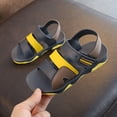 thumbnail image 4 of ZACPNCV Double Strap Sandals for Boys - Rubber Sole Amphibian Shoes for Beach Pool Hiking Walking Sports Yellow 4.5-5 Years, 4 of 6