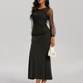 thumbnail image 2 of Ladies' Elegant And Vintage Sequin And Mesh Long Sleeve Flowing Wrap Dress For Evening Parties, 2 of 2