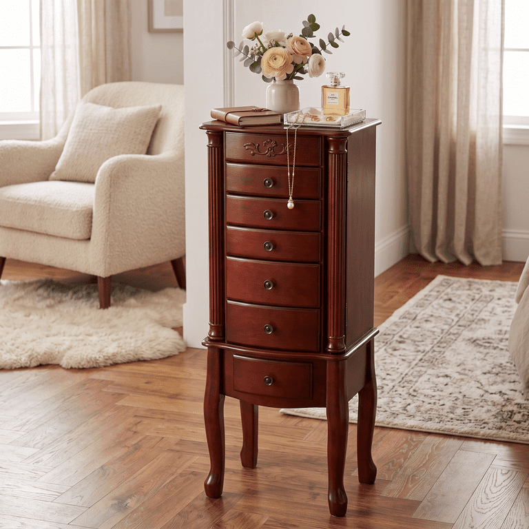 Hives & Honey Morgan Jewelry Armoire - Cherry - Walmart.com