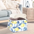 thumbnail image 3 of Yayeee Collapsible Cube Storage Bin with Lid Fabric Closet Decorative Basket with Handles, Light Blue Lemon, 3 of 7